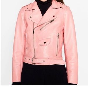 ZARA PINK LEATHER JACKET